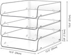 Lunmore Stackable Paper Trays, 4 Tier Desk File Organizer, Document Letter Tray - Image 4