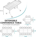 Goakwwuz Conference Room Table, Folding Conference Tables, Thicken Grey Tabletop - Image 9