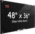 MaxGear Glass Whiteboard Wall Mounted, Frameless Magnetic Dry Erase Board by MaxGear