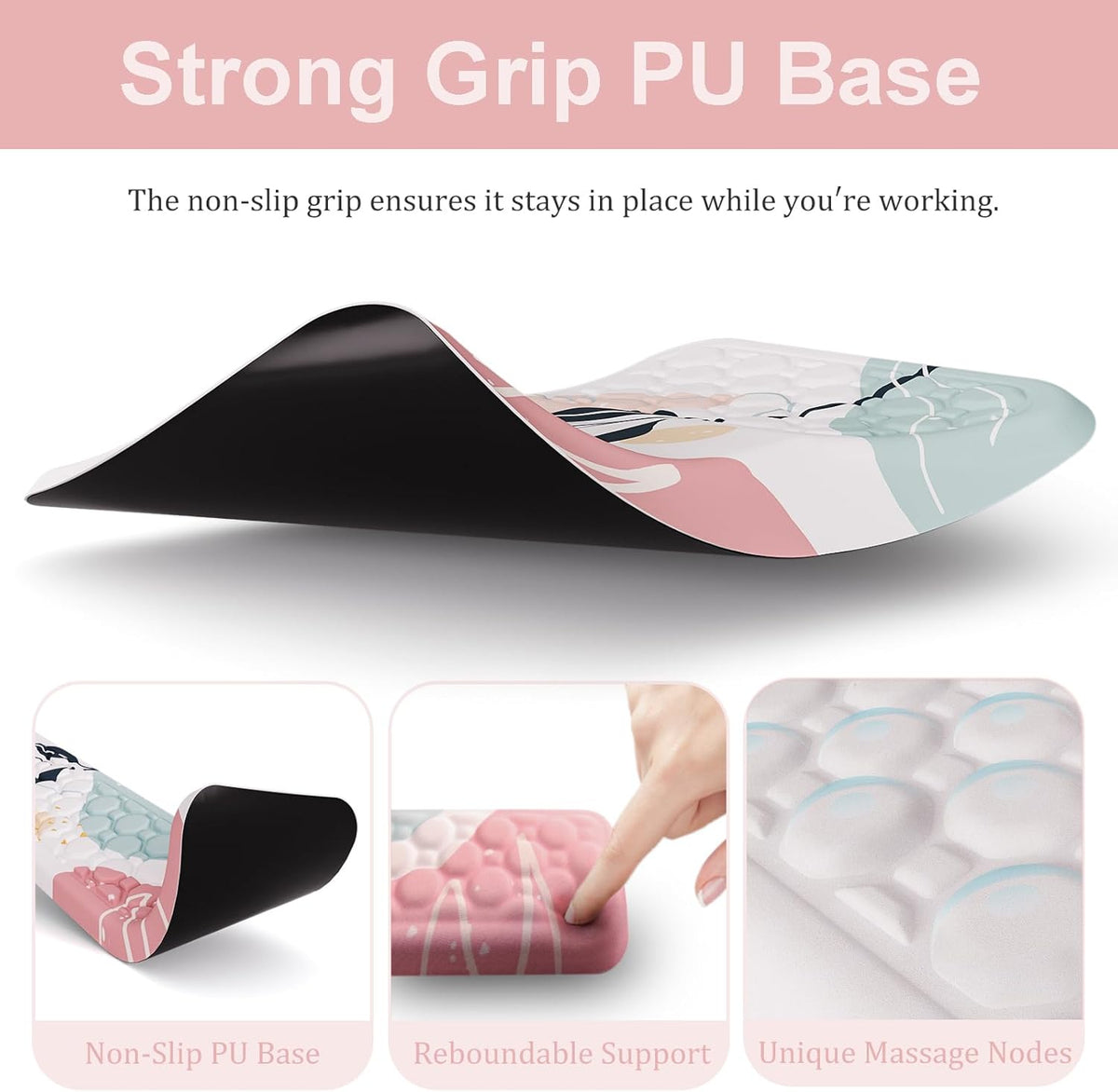 Ospelelf Mouse Pad with Wrist Rest and Keyboard Wrist Rest, Ergonomic Wrist R...
