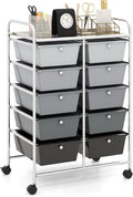 HAPPYGRILL 10-Drawer Rolling Storage Cart, Storage Organizer Cart by HAPPYGRILL
