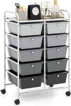 HAPPYGRILL 10-Drawer Rolling Storage Cart, Storage Organizer Cart by HAPPYGRILL
