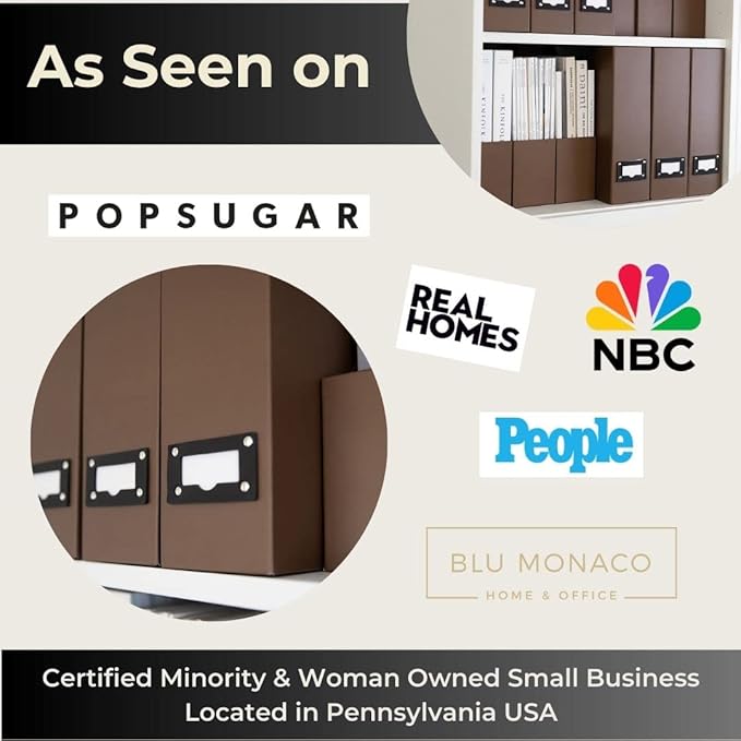 BLU MONACO | Cardboard Magazine File Holder Set of 6 | Vertical Magazine File - Image 3