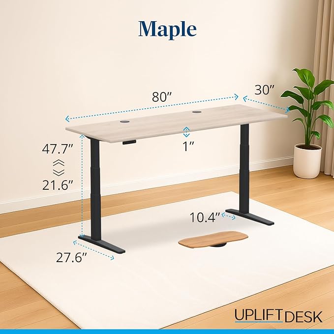 UPLIFTDESK V3 2-Leg Maple Laminate Wood Standing Desk – Adjustable Height - Image 2
