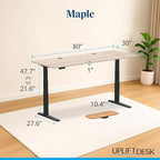 UPLIFTDESK V3 2-Leg Maple Laminate Wood Standing Desk – Adjustable Height - Image 2
