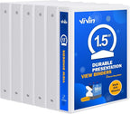 3 Ring Binder 1-1/2 Inch, ViVin Sturdy 1.5"-Round Ring Binder by ViVin