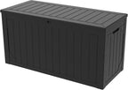TARKARI 100 Gallon Lockable Resin Deck Box, Waterproof & UV-Resistant Outdoor by Home