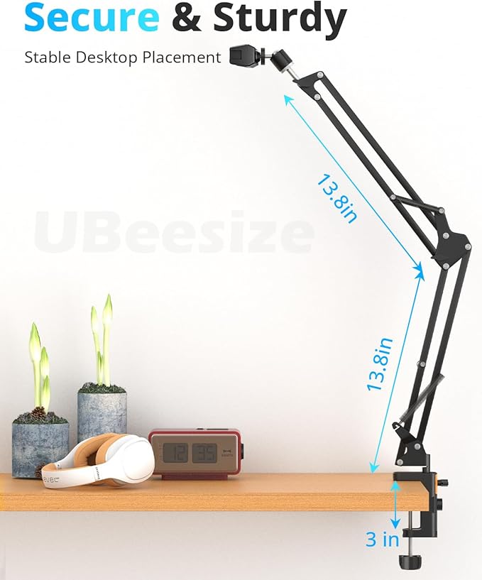 UBeesize Overhead Phone Mount, Flexible Webcam Arm - Image 3
