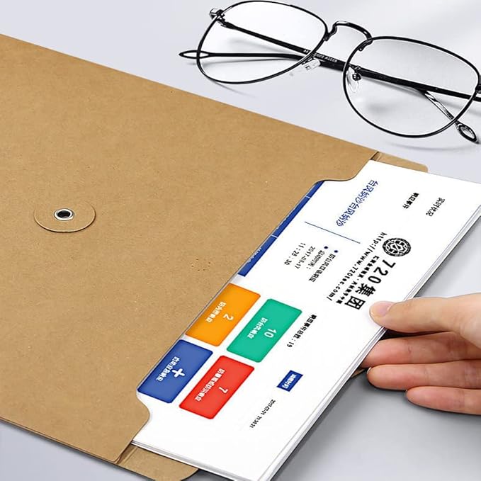 10pcs A4 Kraft Paper Envelopes Portfolio Foolscap File Folders Document Folder - Image 4