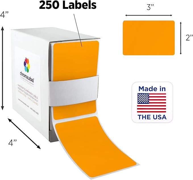 ChromaLabel 2 x 3 inch Permanent Color Code Rectangle Labels, 250 Labels per - Image 2