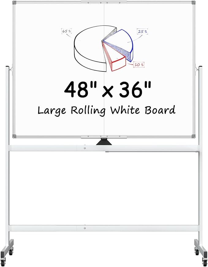 MaxGear Rolling Whiteboard on Wheels by MaxGear