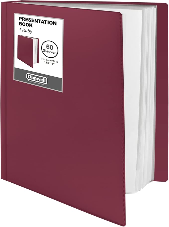 Dunwell Presentation Binder 60-Pocket, Displays 120 Pages, 8.5x11 Portfolio by Dunwell