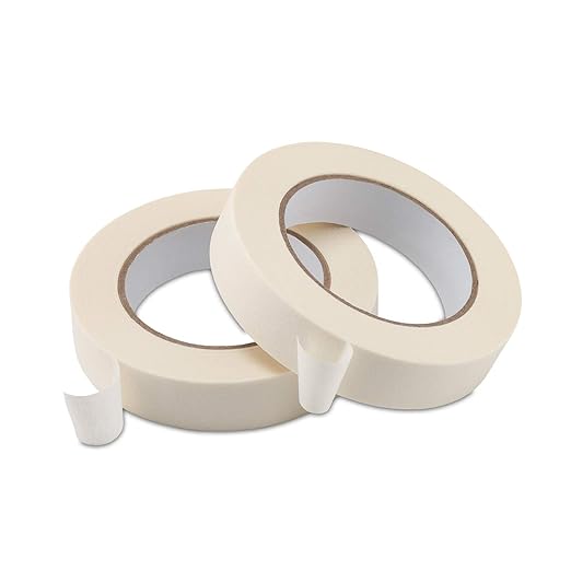 Lichamp Masking Tape 1 inch, 2 Pack General Purpose Beige Masking Tape White by Lichamp