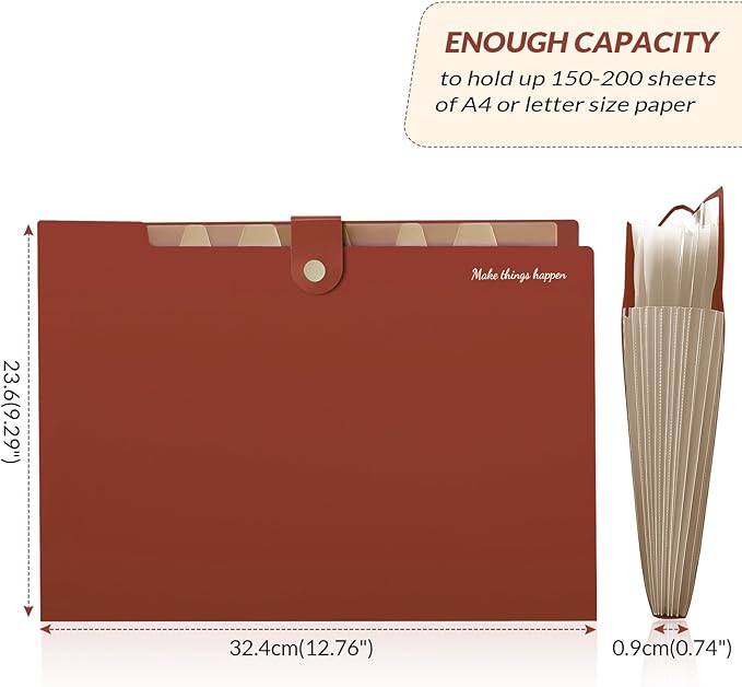 SKYDUE File Folder with Labels, Accordion File Organizer with 8 Pockets - Image 5