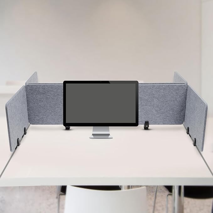 ReFocus Raw Clamp-On Acoustic Desk Divider Mounted Privacy Panel Set – Reduce - Image 4