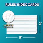 H4D 3x5 Index Card Holder with 100 Heavyweight Ruled Index Cards and 25 Plastic - Image 4