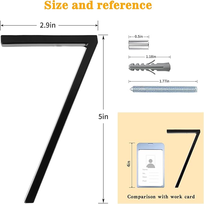 5" Floating Stainless Steel Address House Number, Modern Metal Anti-Rust House - Image 2