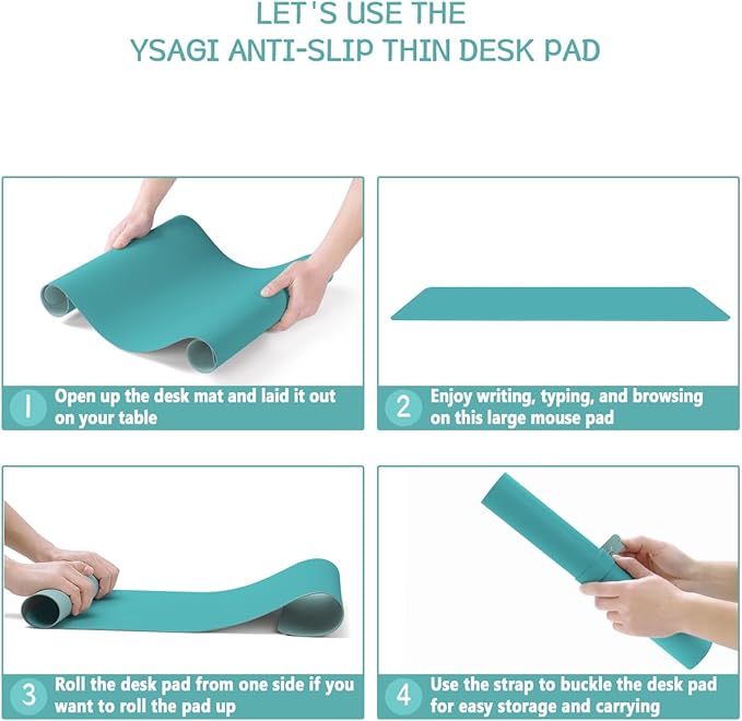 YSAGi Non-Slip Leather Desk Pad, Waterproof Laptop Computer Desk Keyboard Mat - Image 7