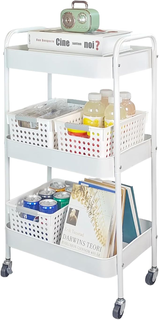LIWNYRK Metal 3 Tier Rolling Cart by LIWNYRK