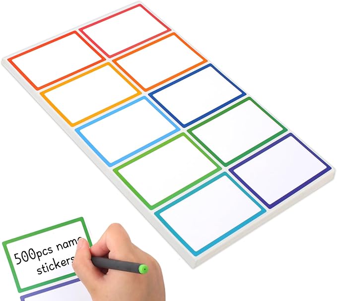 Utron 500Pcs Name Labels, 3.5x2.25 inch Blank Nametags, Sticky Name Tags by Utron
