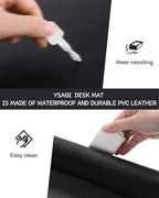 YSAGi Non-Slip Leather Desk Pad XL Size, Waterproof Laptop Computer Desk - Image 5