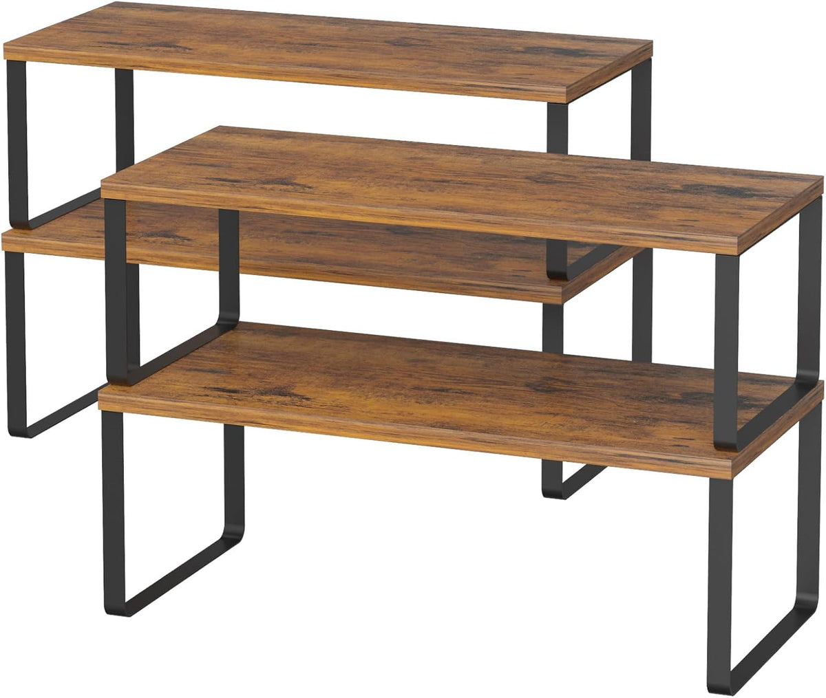 NEX Cabinet Organizer Shelf, Kitchen Counter Shelves Set of 4