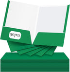 Jutom 50 Pcs 2 Pocket Glossy Paper Folders Glossy Paper Laminated Portfolios