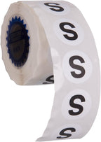 Clothing Size Stickers by Kenco - 0.875" Adhesive Apparel Circle Size Stickers - 2,500 Stickers Total (Small)