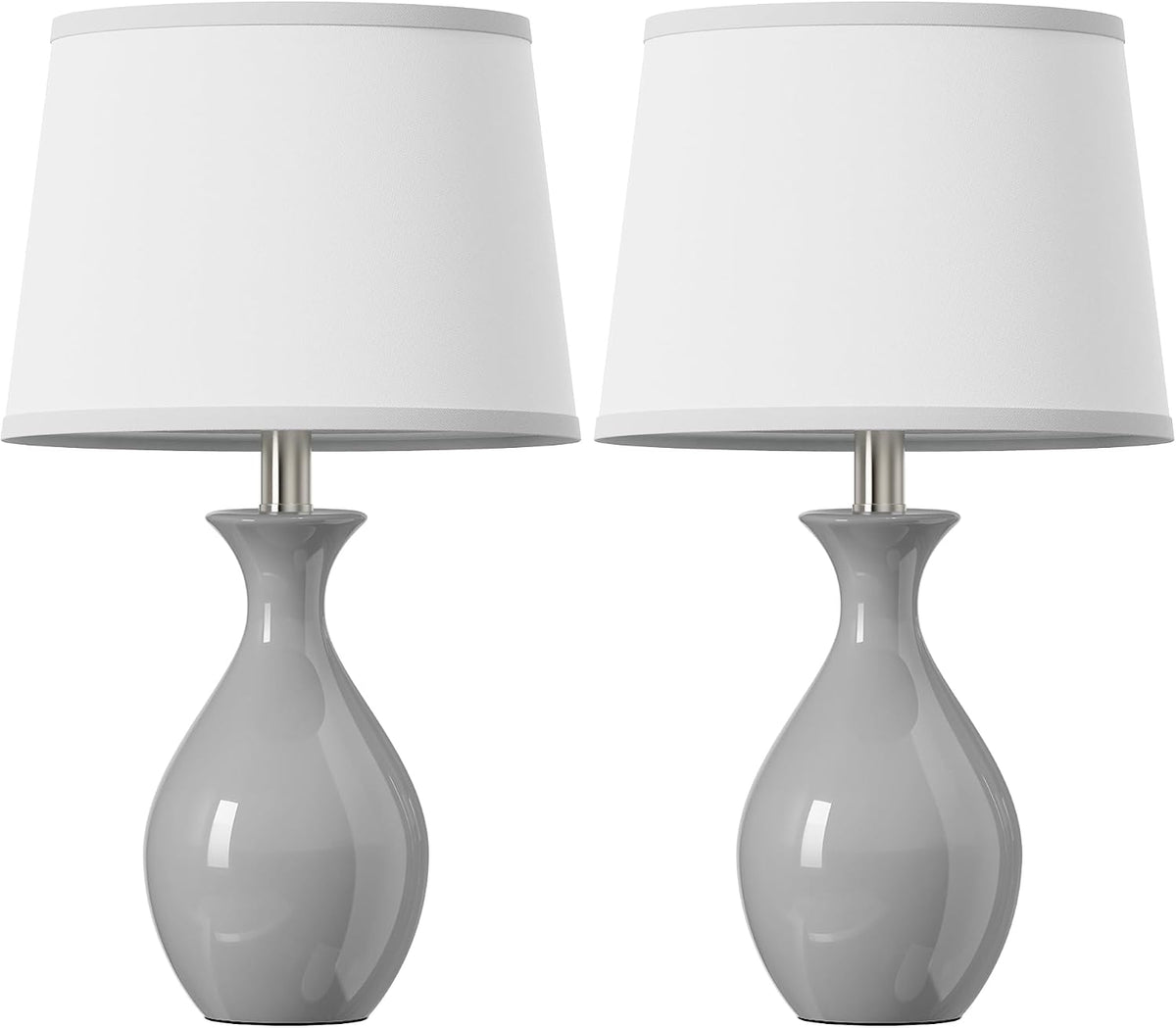 PARTPHONER Table Lamp Set of 2, Modern Ceramic Bedside Lamps for Night Stands...