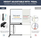Rolling Whiteboard, 48 x 32 Inches Magnetic White Board - Image 2