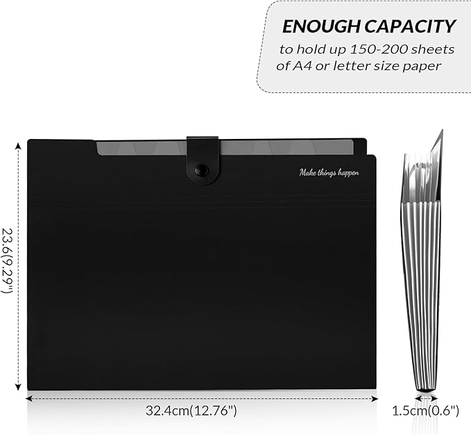 SKYDUE 8 Pockets Accordion File Organizer, Expanding File Folders, Portable - Image 5