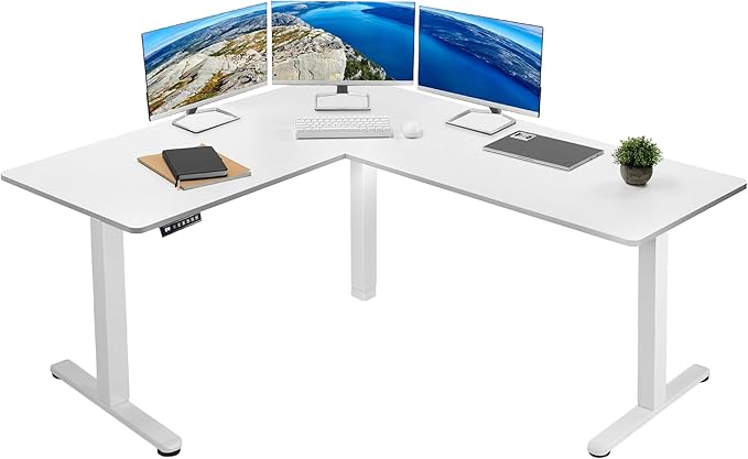 VIVO Electric Corner 63 x 55 inch L-Shaped Standing Desk, Memory Height by VIVO