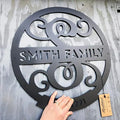 RealSteel Family Name Monogram, Personalized Family Name Metal Sign, Est Year by RealSteel