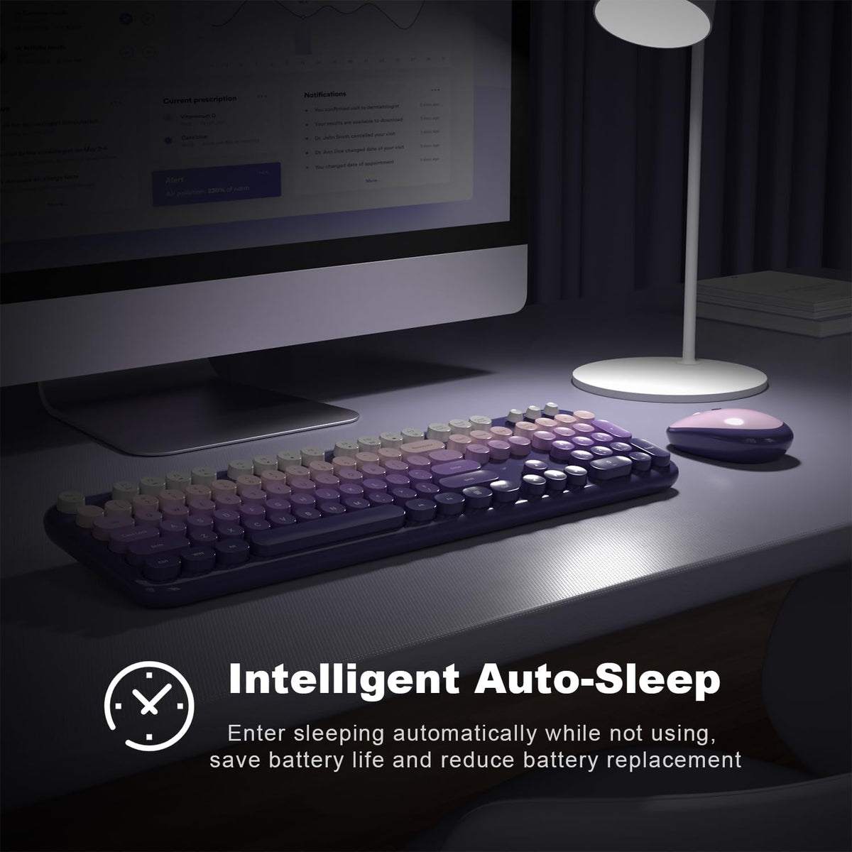 MOFII Wireless Keyboard and Mouse Combo, Cute Keyboard Full Size and Wireless...