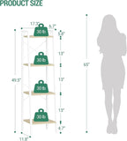 Hzuaneri Ladder Shelf, Bookshelf Bookcase, Freestanding Corner Storage Shelve - Image 2