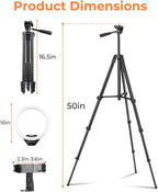 Sensyne 10'' Ring Light with 50'' Extendable Tripod Stand, LED Circle Lights - Image 4