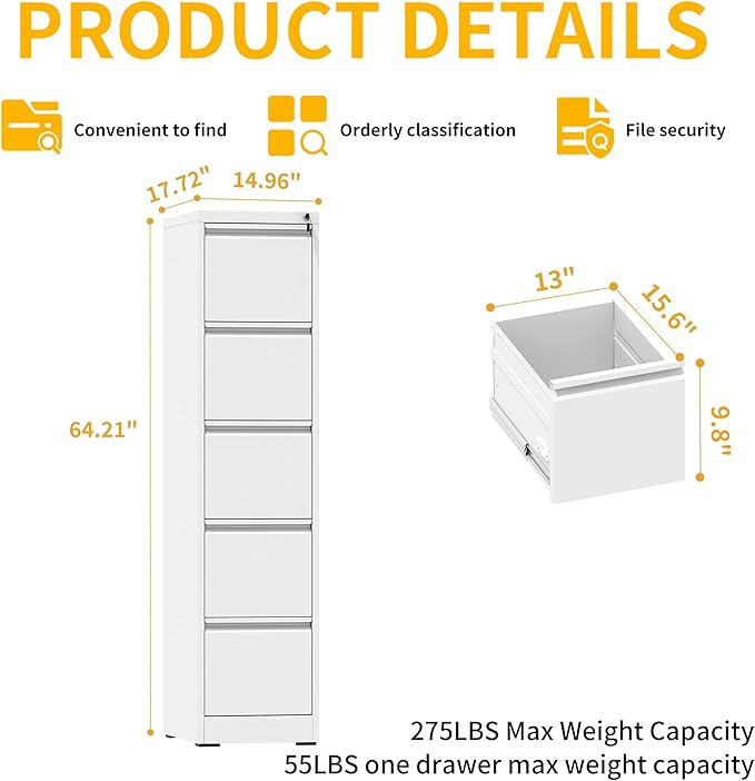 Reegangfa 5 Drawer File Cabinet - Image 3