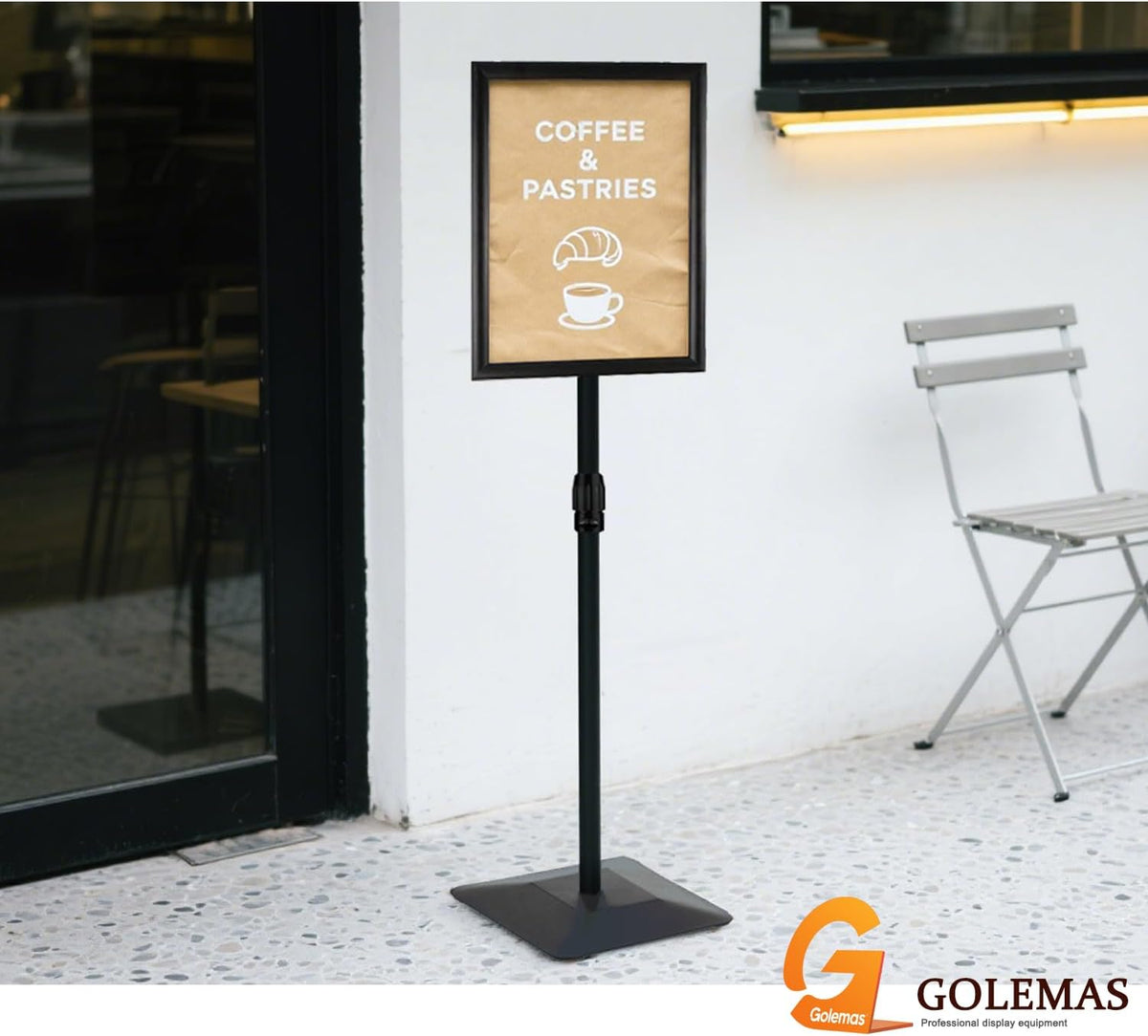 Sign Stand for Display, Weighted Iron Base Heavy Duty Signage Holder