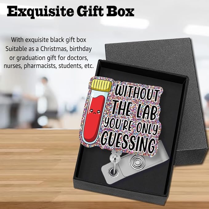 Sixrip Without The Lab You‘re Only Guessing Badge Reel Retractable Glitter - Image 5