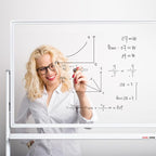 Mobile Clear Glass Whiteboard, 48 x 32 Inches Standing White Board on Wheels - Image 2