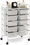 HAPPYGRILL 10-Drawer Rolling Storage Cart, Storage Organizer Cart by HAPPYGRILL