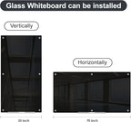 J&J worldwide Magnetic Black Glass Whiteboard 6' x 3', 70 x 35 Inches Large - Image 9