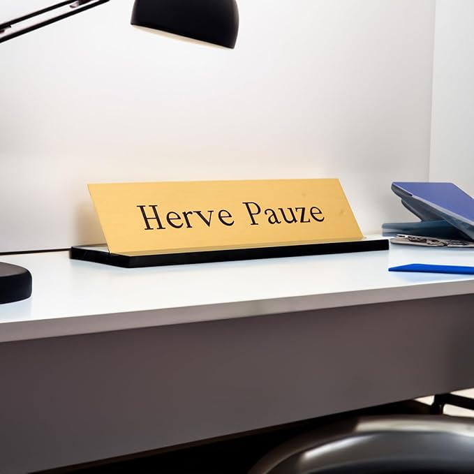SmartSign Brass Name Plate for Desk | Premium Engraved Nameplate - Image 3