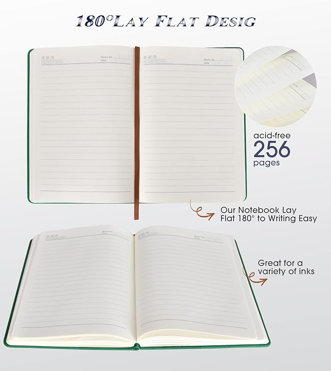 Biuwory Lined Journal Notebook for Women Men, 256 Pages A5 Hardcover Leather - Image 5