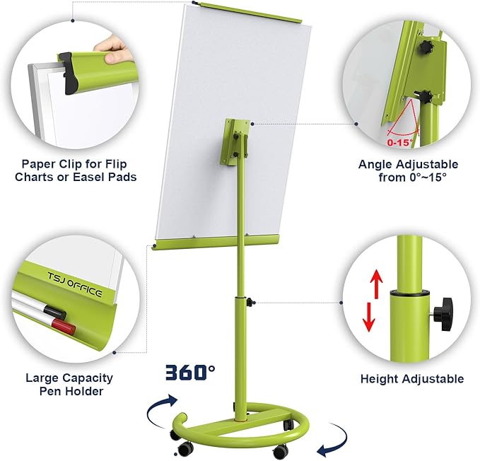 TSJ OFFICE Rolling Whiteboard Standing - Image 2