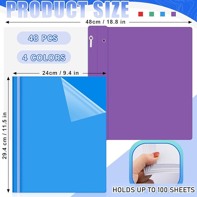 Teling 48 Pcs Clear Front Report Covers - Image 2