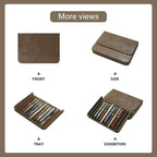MIVLXLX PU Leather 12 Fountain Pen/Pencil Tray Case Organizer, Fashion Design - Image 5
