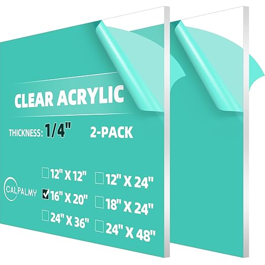 CALPALMY 1/4" Thick Clear Acrylic Sheets by CalPalmy