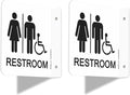 Faittoo Restroom Sign, Bathroom Signs, 2 Pack 6 x 6 Inches Acrylic Sign by Faittoo