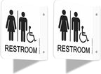 Faittoo Restroom Sign, Bathroom Signs, 2 Pack 6 x 6 Inches Acrylic Sign by Faittoo